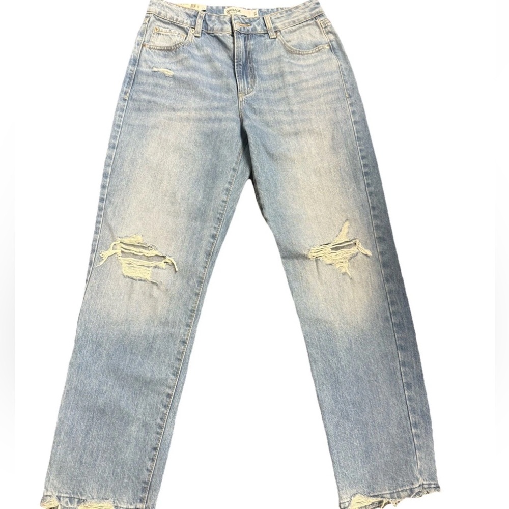 Garage Denim Driot Vintage Straight Ripped Frayed Ollie Blue Size 7 NWT Women's